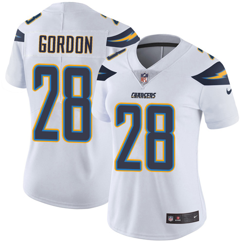 Women's Los Angeles Chargers #28 Melvin Gordon III White Vapor Untouchable Limited Stitched NFL Jersey